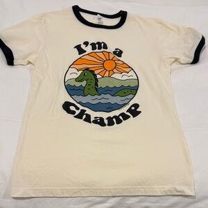 Vermont Cream Graphic Tee with Black Trim